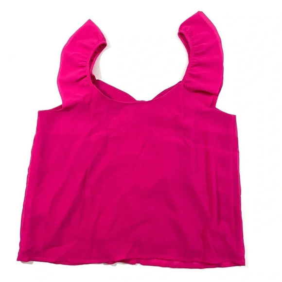 New J Crew Factory Button Tank Top Ruffle Sleeve - Picture 4 of 10